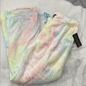 Just Love adult Pastel Tie-dye super soft, fleece pajama bottoms NWT large